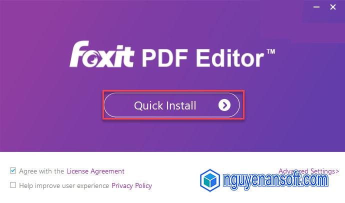 Cách cài đặt Foxit PDF Editor