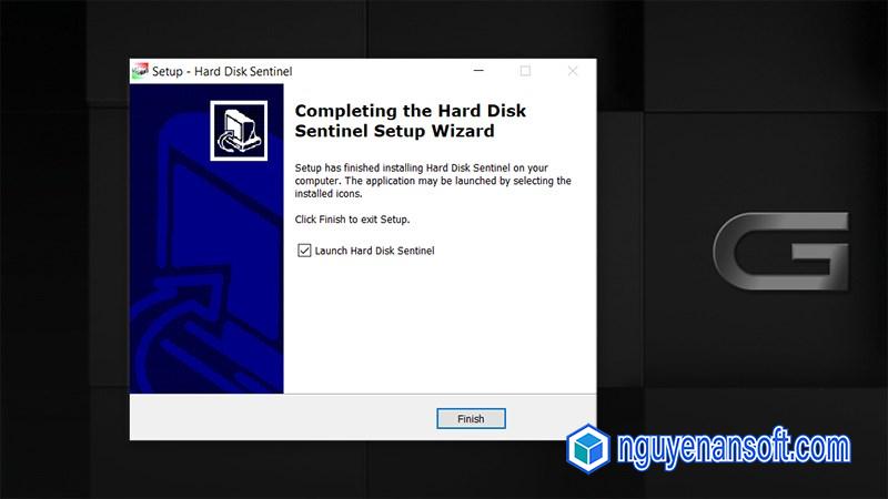 Nhấn Finish để hoàn tất cài đặt HDSentinel vào máy
