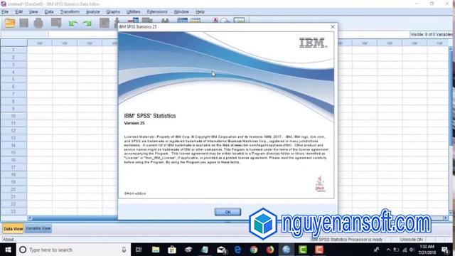 Đây là hình ảnh về giao diện SPSS 25 nếu bạn đã hoàn thành các bước trên