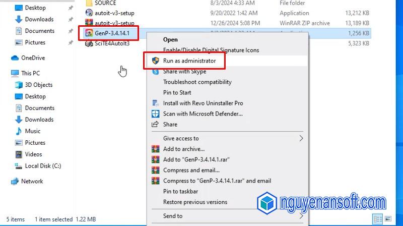 Adobe Illustrator 2025: Hướng Dẫn Cài Đặt Chi Tiết A-Z 27 Chuột phải file GenP-3.4.14.1 chọn Run as admin