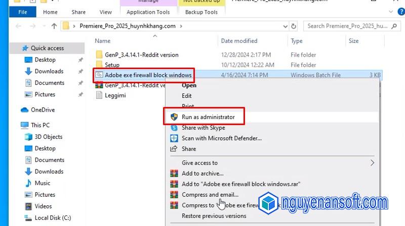 Tải Premiere Pro 2025 Cài Đặt Đơn Giản, Nhanh 32 Chạy file như hình bằng quyền admin