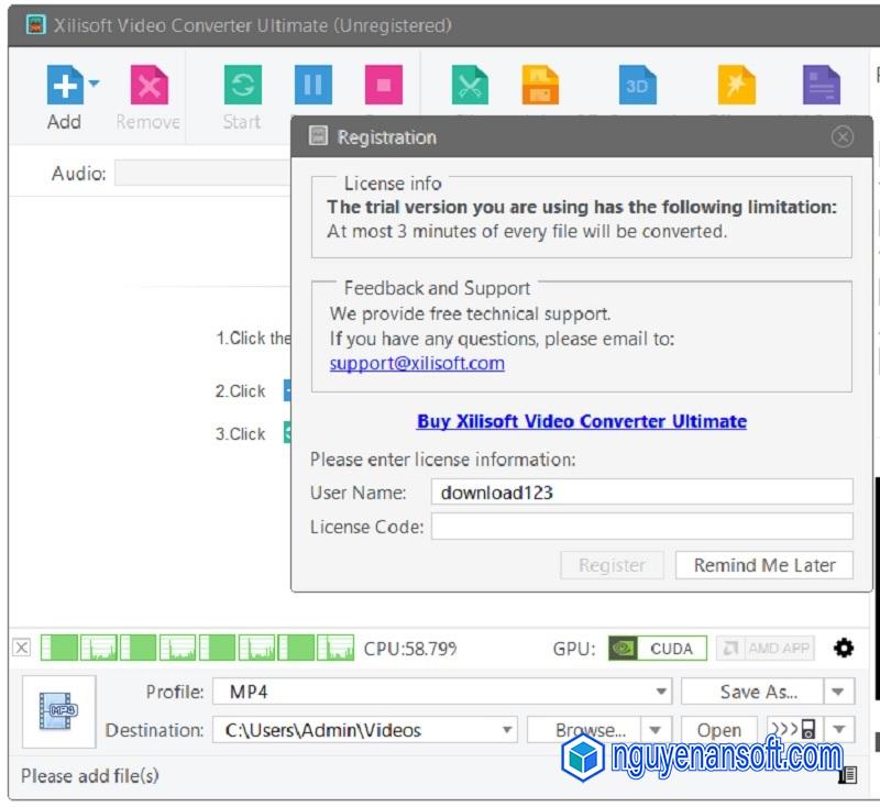 Nhập vào License Key