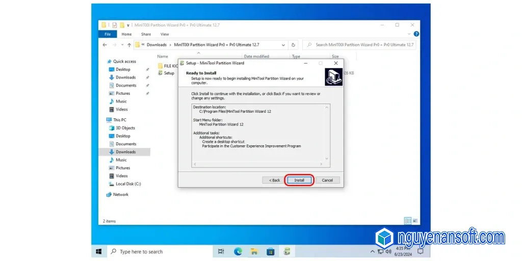 Cài đặt MiniTool Partition Wizard