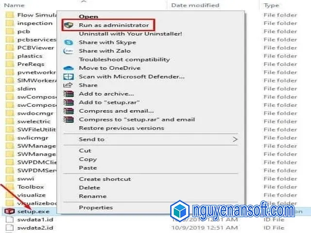 Hướng dẫn chi tiết tải và crack Solidworks 2020 full 9 Chạy file cài đặt dưới quyền Admin