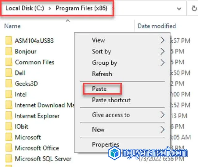 Hướng dẫn chi tiết tải và crack Solidworks 2020 full 15 Paste file vào thư mục
