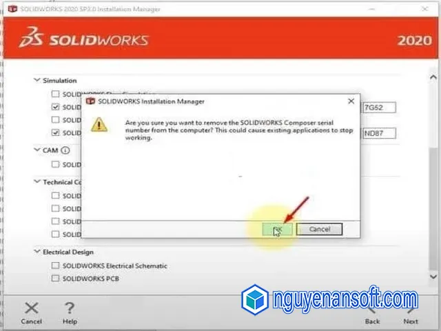 Hướng dẫn chi tiết tải và crack Solidworks 2020 full 10 Nhấn Ok