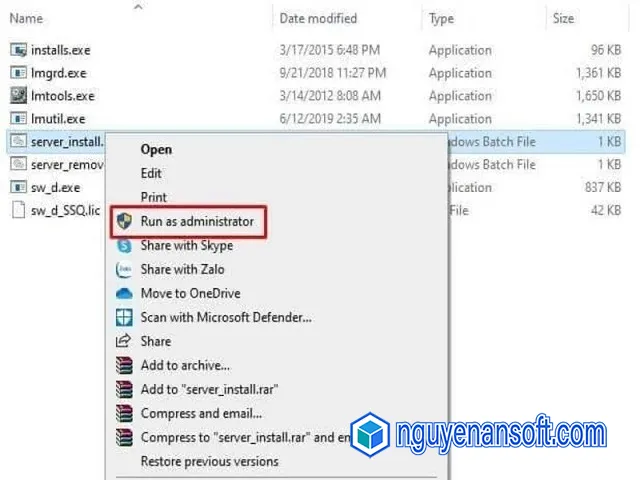 Hướng dẫn chi tiết tải và crack Solidworks 2020 full 7 Nhấn chạy file dưới quyền Admin