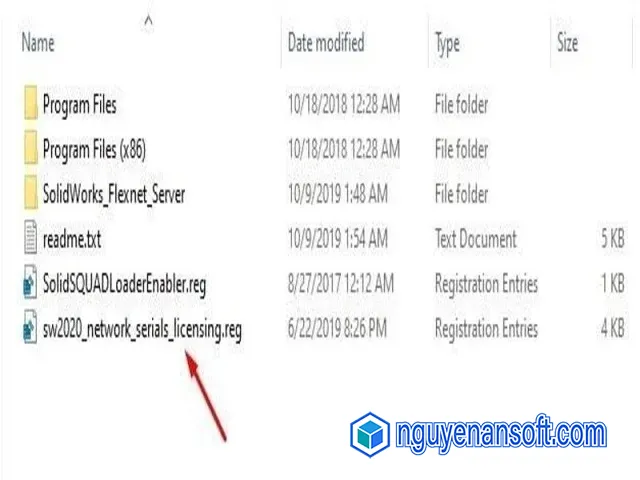 Hướng dẫn chi tiết tải và crack Solidworks 2020 full 4 Nhấn đúp chuột vào file Sw2020_networks_serials_licensing.reg