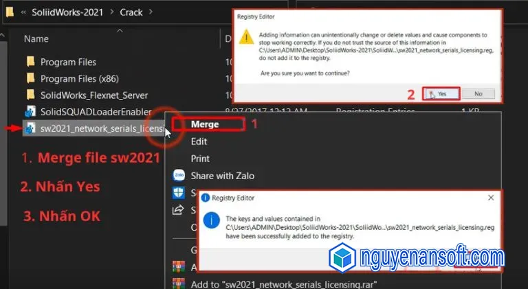 Download Solidworks 2021 và Hướng dẫn cài đặt về máy 4 Tiến hành Merge file sw2021